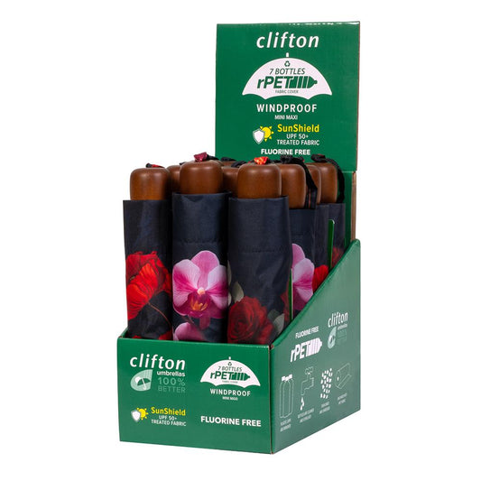 Clifton rPET Deluxe Mini Maxi Florals; CDU of 12